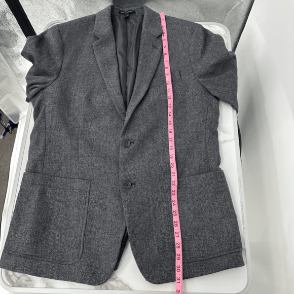Banana Republic Mens Sport Coat 42R Standard Fit Wool Blend Grey Herringbone - Picture 5 of 15